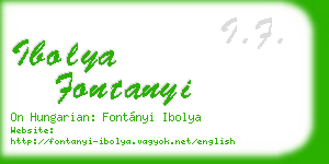ibolya fontanyi business card